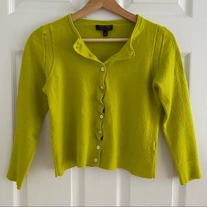 banana republic chartreuse cardigan size xs